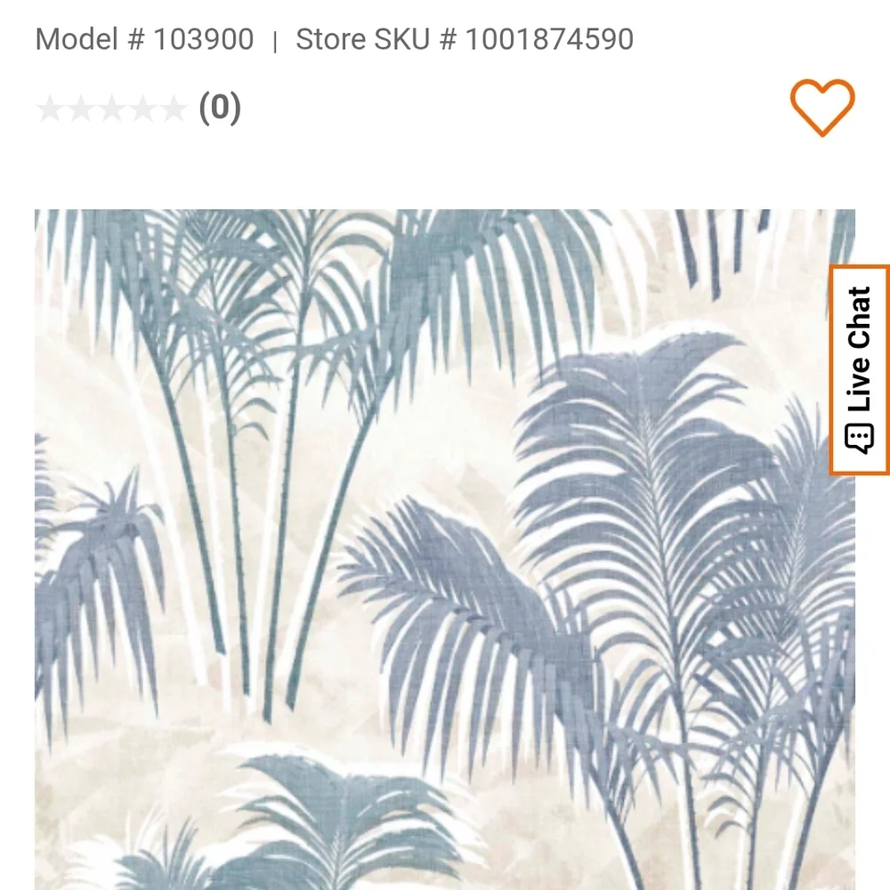 ⭐NWT Graham And Brown Superfresco Blue and White Palm Leaf Wallpaper